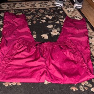 New Rare LLBean Womens Jogger/Track Nylon Pants Ankle Side Zippers Vintage